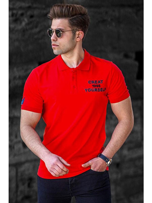 Madmext Kırmızı Polo Yaka Erkek Tişört 5247