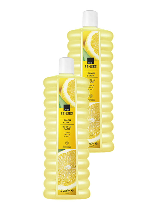 AVON Senses Lemon Burst Limon ve Reyhan Kokulu Banyo Köpüğü 1 Lt. İkili Paket