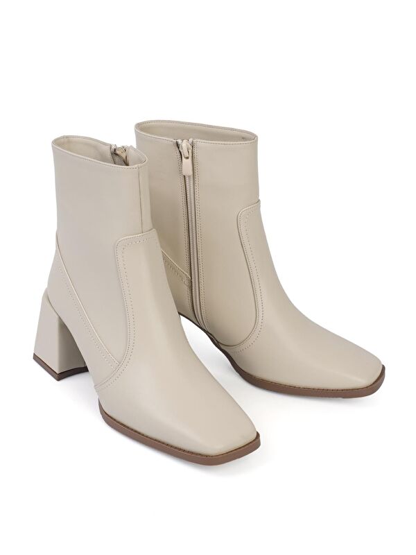 Küt Burunlu Yandan Fermuarlı Kadın Bot - Görsel 4