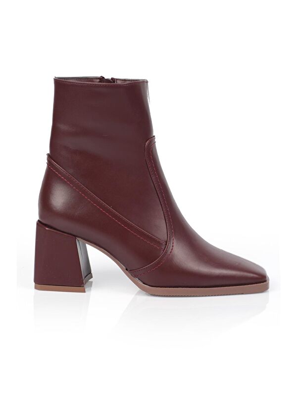 Küt Burunlu Yandan Fermuarlı Kadın Bot - Görsel 4