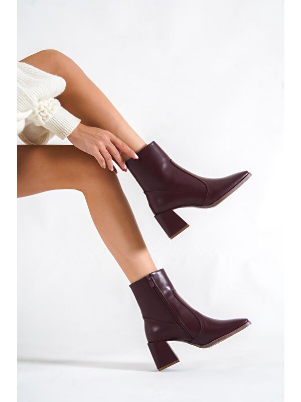 Küt Burunlu Yandan Fermuarlı Kadın Bot - Görsel 6