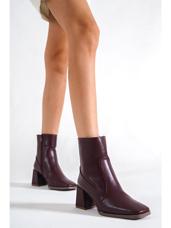 Küt Burunlu Yandan Fermuarlı Kadın Bot - Görsel 7