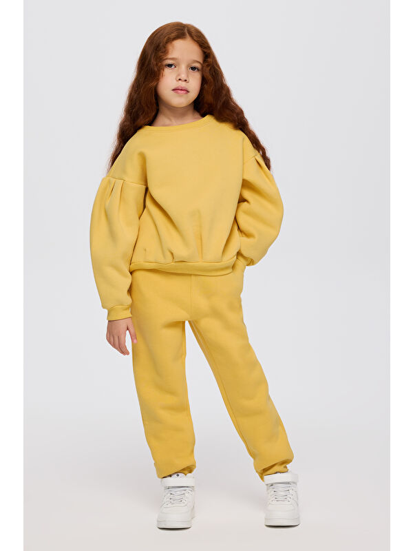 Panço Kız Çocuk Sarı Sweatshirt