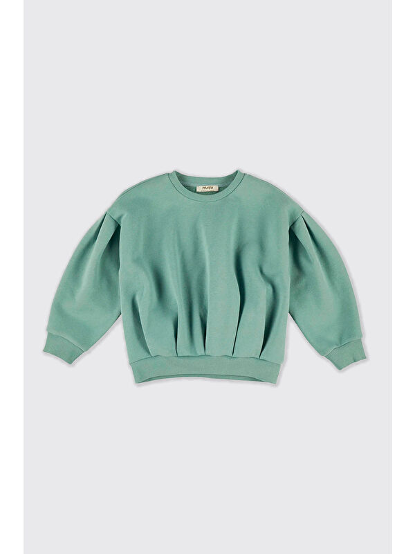 Panço Kız Çocuk Yeşil Sweatshirt
