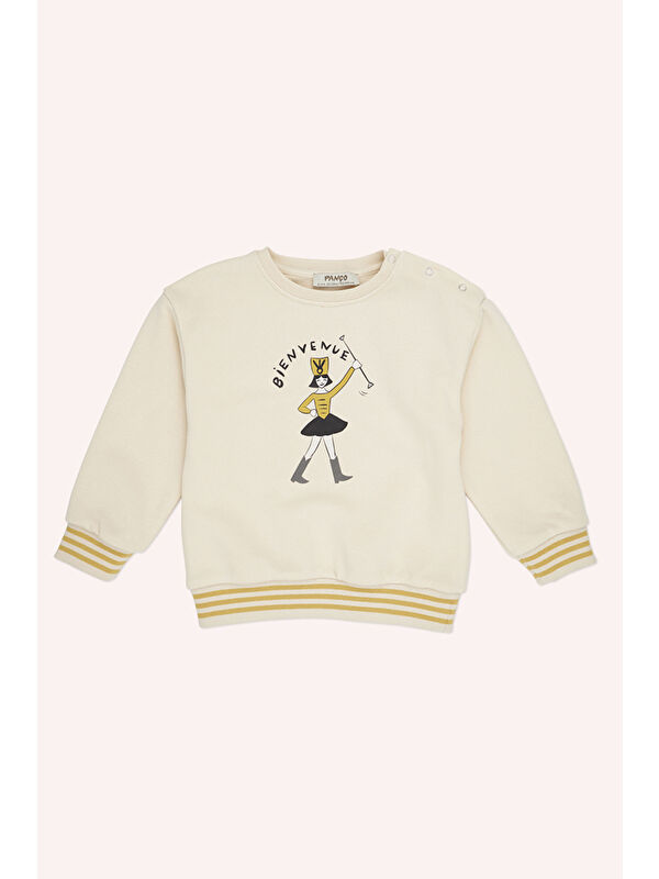 Panço Kız Bebek Bej Sweatshirt