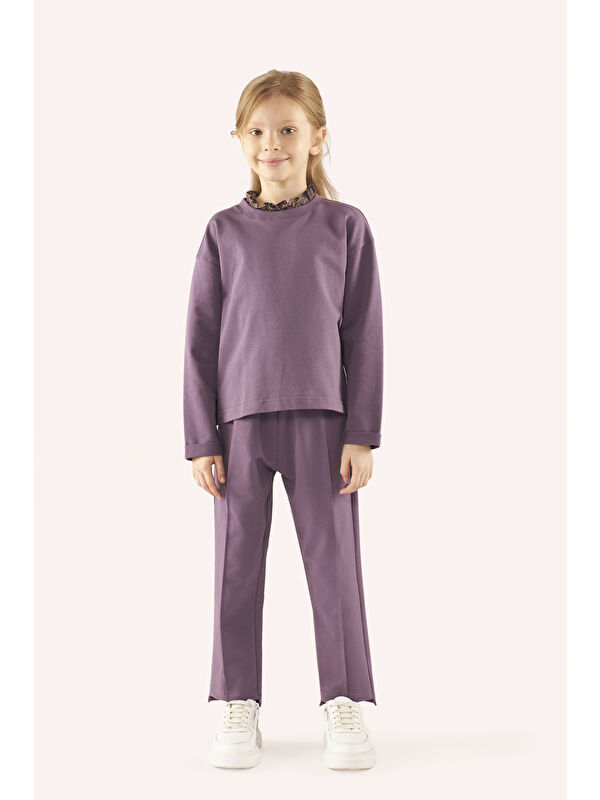 Panço Kız Çocuk Mor Sweatshirt