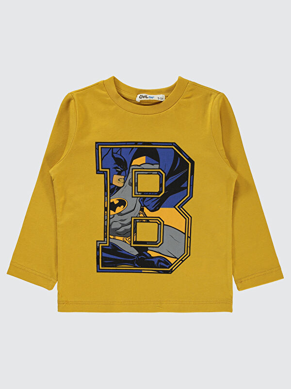 Civil Batman Erkek Çocuk Sweatshirt 2-5 Yaş Hardal