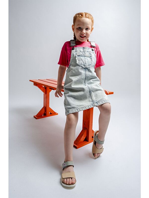 Mnpc Gri Mnpc Hakiki Deri Unisex Çocuk Mantar Tabanlı Günlük Çocuk Sandalet