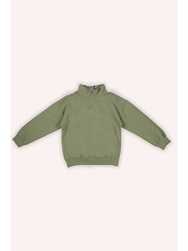 Panço Erkek Çocuk Çanta Detaylı Haki Sweatshirt