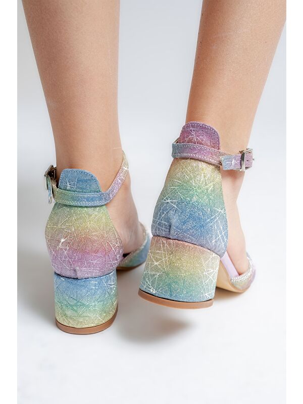 Kız Çocuk Topuklu Tasarım Abiye Ayakkabı - Görsel 5