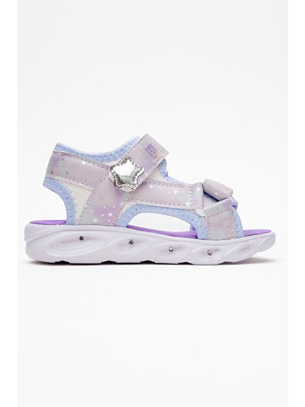 Kız Çocuk Mavi Işıklı Anatomik Hafif Günlük Sandalet - Görsel 5