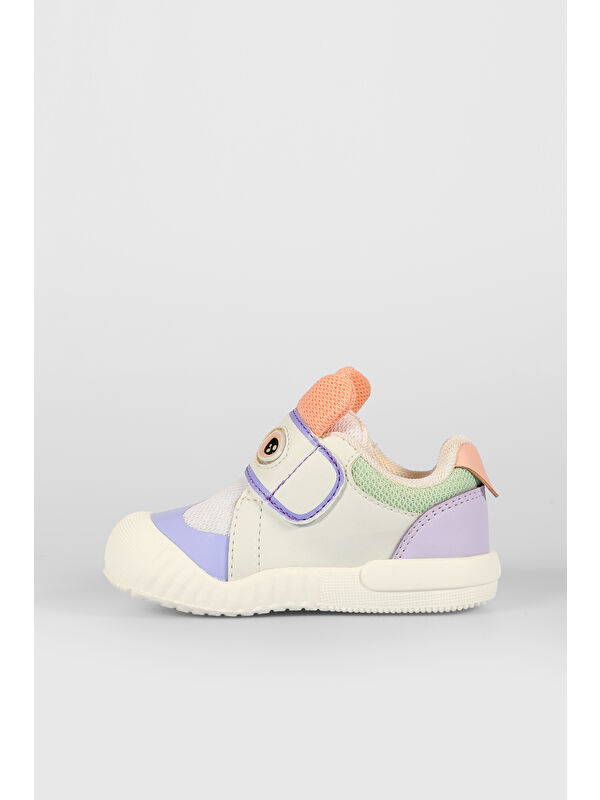 Loca Baskılı Kız Bebek Beyaz Günlük Ayakkabı - Görsel 3