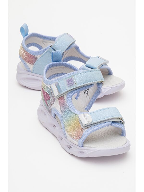 Kız Çocuk Mavi Işıklı Anatomik Hafif Günlük Sandalet - Görsel 2