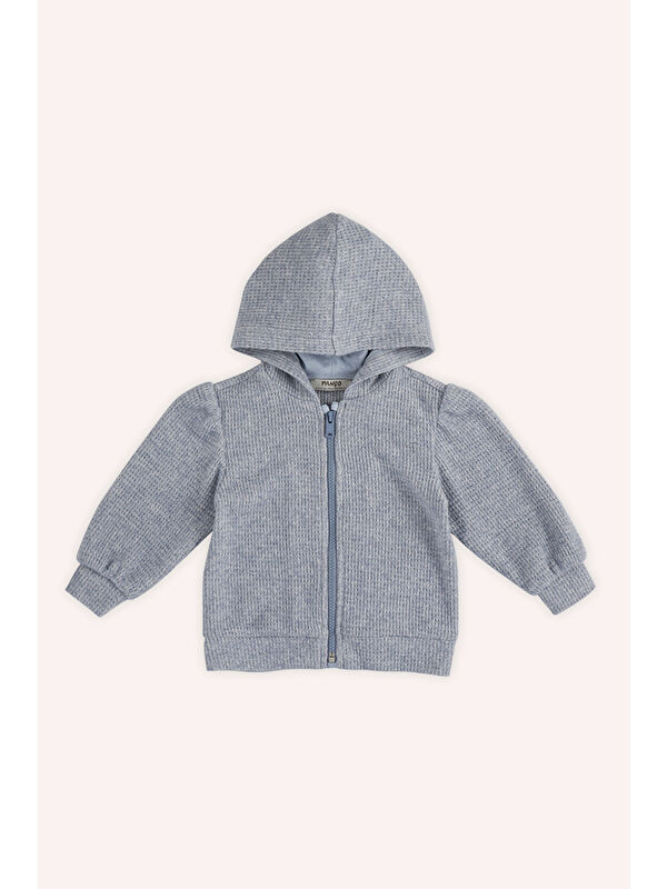 Panço Kız Bebek Yumuşak Dokulu Fermuarlı Mavi Sweatshirt