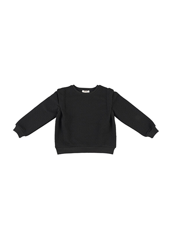 Panço Kız Çocuk Siyah Sweatshirt