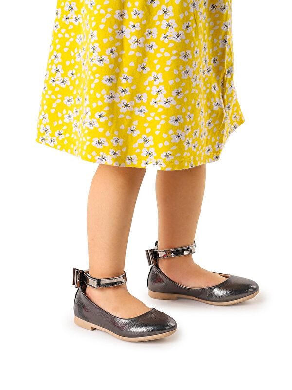 Cırtlı Kız Çocuk Fiyonklu Babet Ayakkabı Ege 205 Vakko Bilekten Bağlamalı - Görsel 3