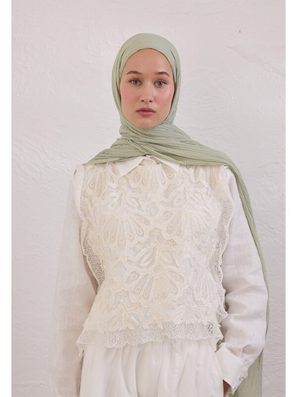 Fresh Scarfs Modal Krinkıl Şal Pastel Yeşil