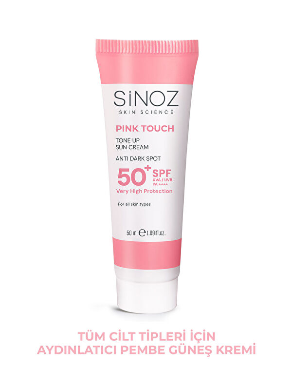 Sinoz Pink Touch Spf50+ Cilt Aydınlatıcı Pembe Yüz Güneş Kremi 50ml-tüm Ciltler Için-PA++++
