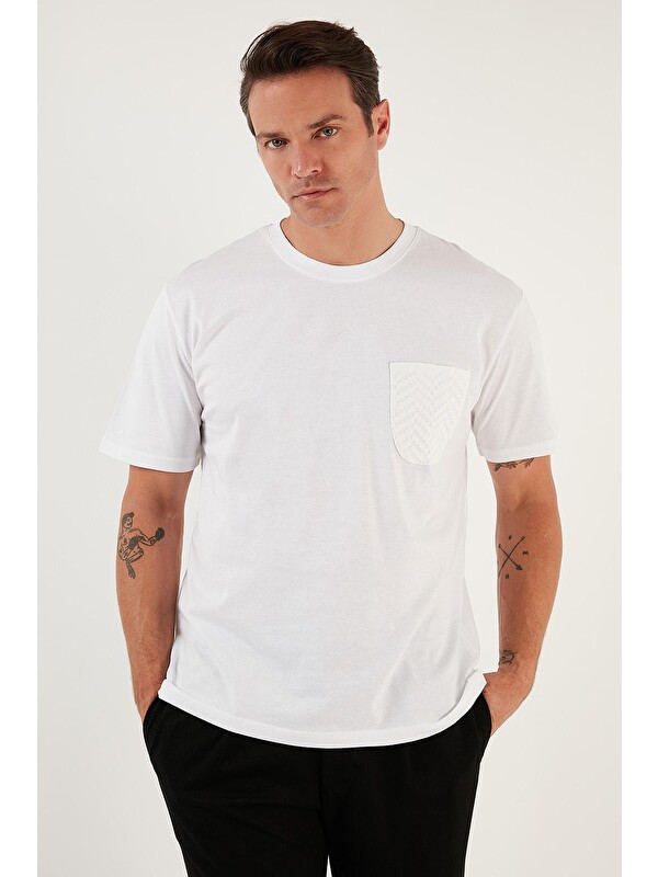 Buratti %100 Pamuk Relaxed Fit Tek Cepli Bisiklet Yaka Tişört 5902505