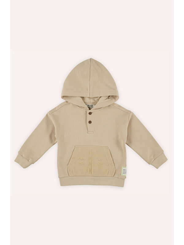 Panço Erkek Bebek Kapüşonlu Bej Sweatshirt