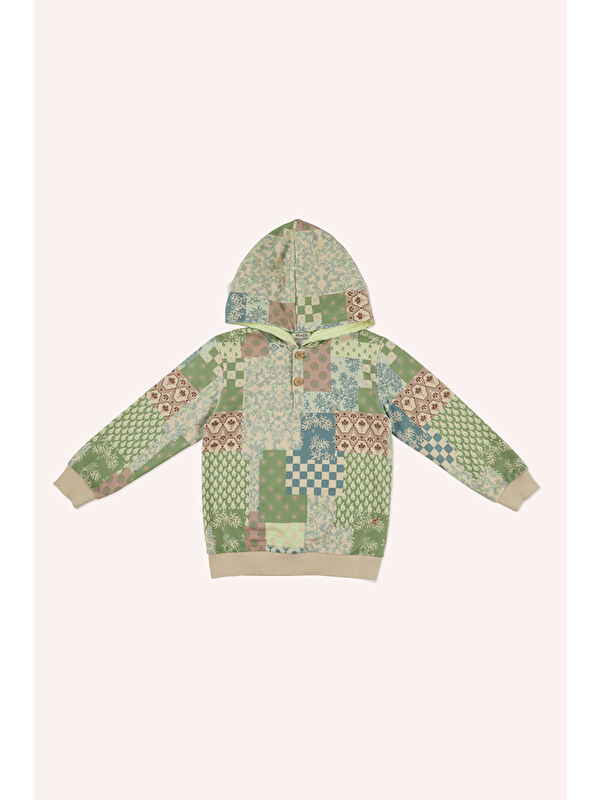 Panço Erkek Çocuk Baskılı Bej Sweatshirt