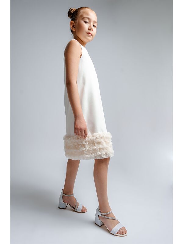 Kız Çocuk Sedef Topuklu Simli Abiye Ayakkabı - Görsel 3