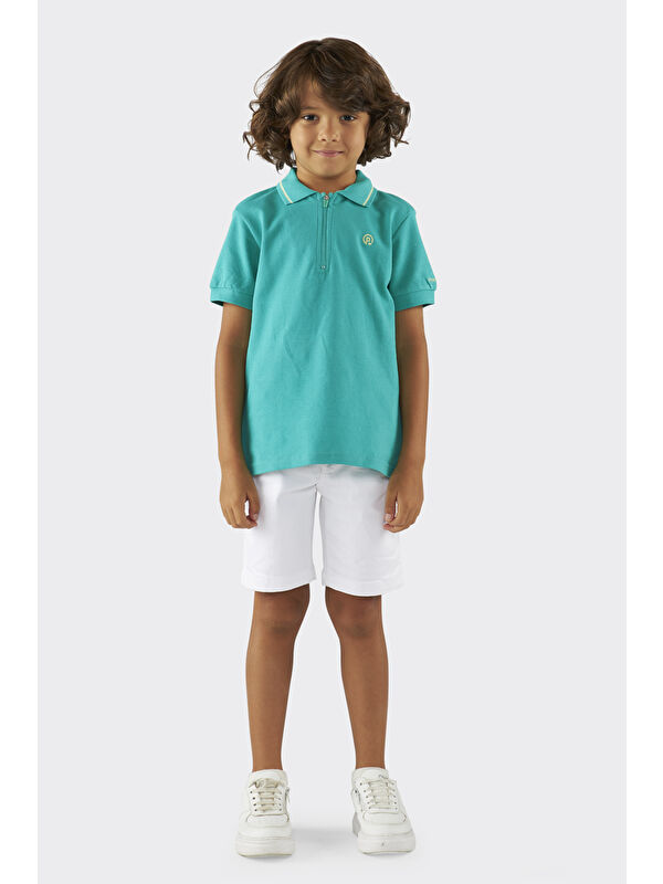 Panço Erkek Çocuk Yeşil Polo Yaka Tişört
