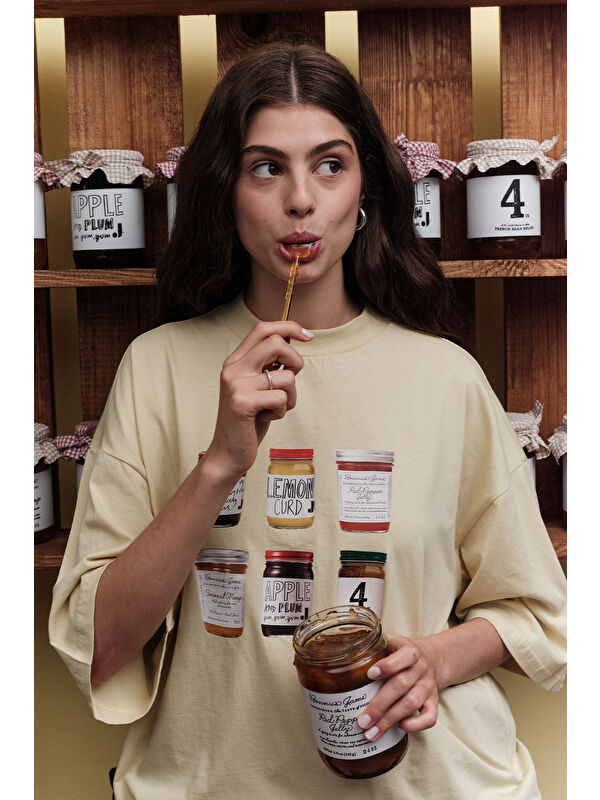 Manuka Baskılı Kısa Kol T-Shırt Jam