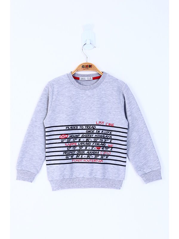 Toontoykids Erkek Çocuk Yazı Baskılı Sweatshirt