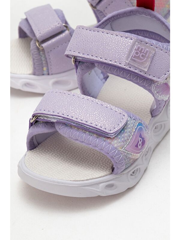 Kız Çocuk Lila Işıklı Anatomik Hafif Günlük Sandalet - Görsel 3