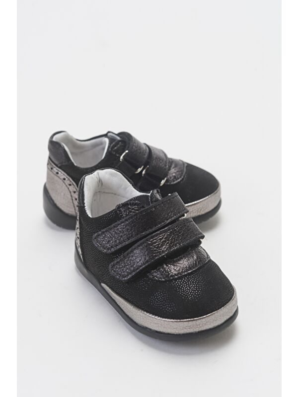 Kız Çocuk Siyah Hakiki Deri İlk Adım Günlük Ayakkabı - Görsel 3