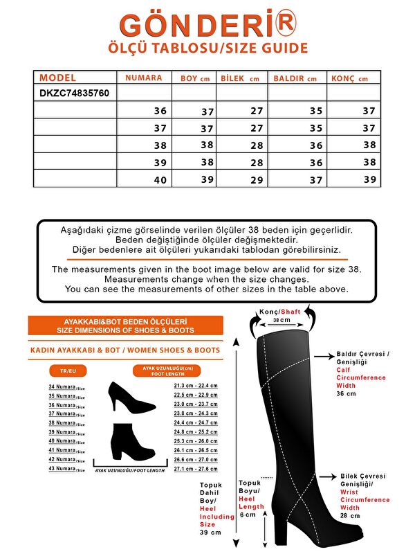 NUDE Yuvarlak Burun Topuklu Fermuarlı Kadın Günlük Çizme 35760 - Görsel 4