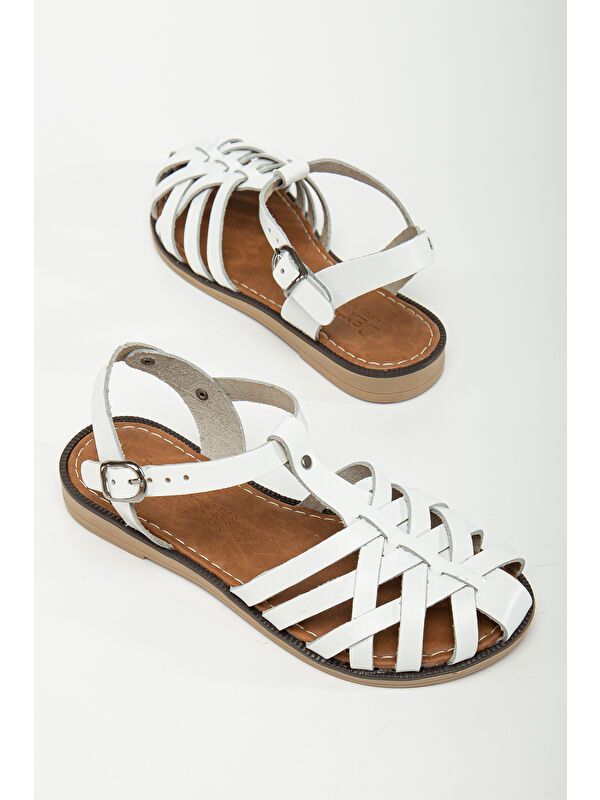 D002 Kadın Hakiki Deri Sandalet - Görsel 11