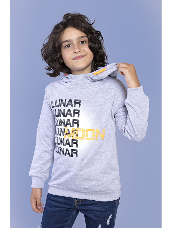 Toontoykids Erkek Çocuk Kapüşonlu Baskılı Sweatshirt