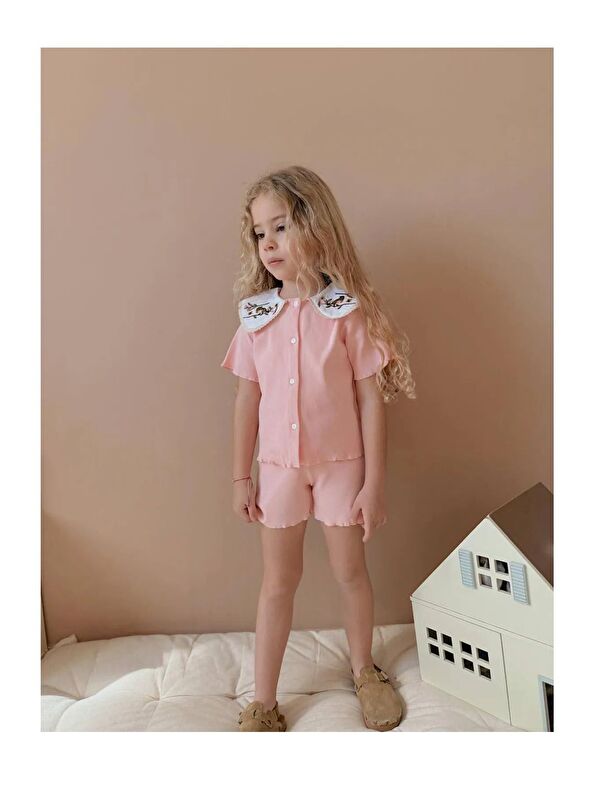 My Kids Wear Nakışlı Bebe Yaka Kız Çocuk Takım