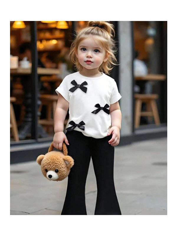 My Kids Wear Kız Çocuk Fiyonk Detaylı Alt Üst Takım