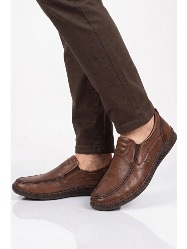 Voyager Erkek Ceviz Hakiki Deri Hafızalı Rahat Taban Smart Casual Ayakkabı Loafer M741 M