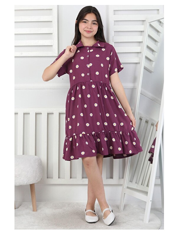 My Kids Wear Papatya Desenli Kız Çocuk Elbise