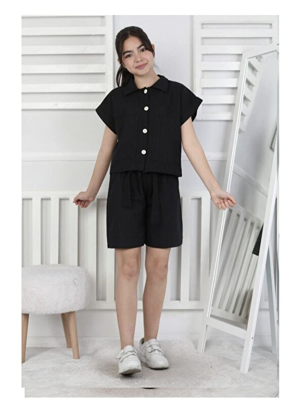 My Kids Wear Keten Kız Çocuk Alt Üst Takım