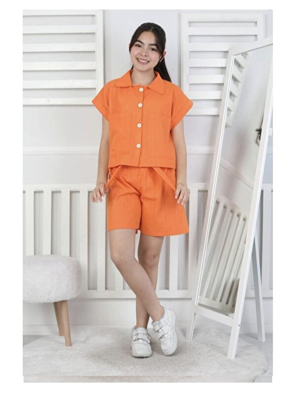 My Kids Wear Keten Kız Çocuk Alt Üst Takım