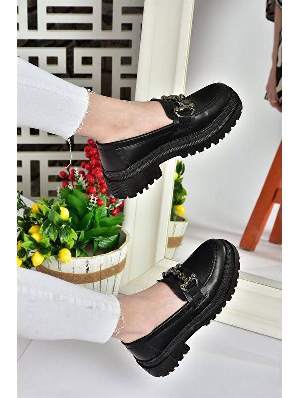 P6520343 Siyah Günlük Kadın Loafer Ayakkabı - Görsel 5