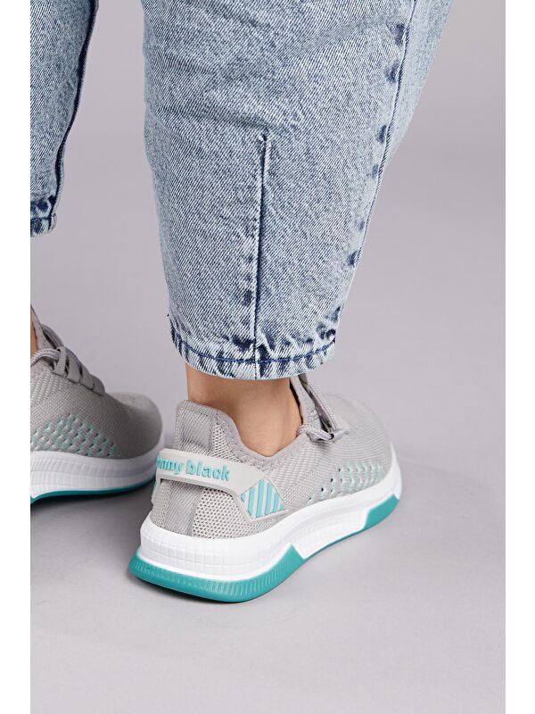 Unisex Gri Yeşil Spor Ayakkabı Tbqnl - Görsel 5