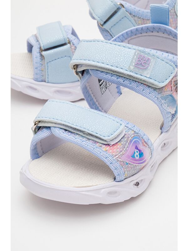 Kız Çocuk Mavi Işıklı Anatomik Hafif Günlük Sandalet - Görsel 3