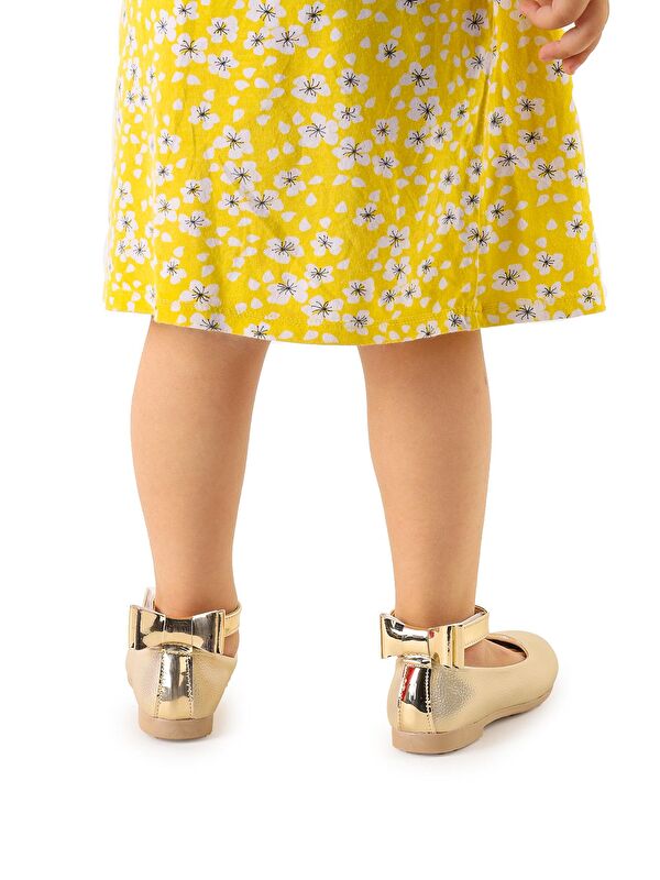 Cırtlı Kız Çocuk Fiyonklu Babet Ayakkabı Ege 205 Vakko Bilekten Bağlamalı - Görsel 3