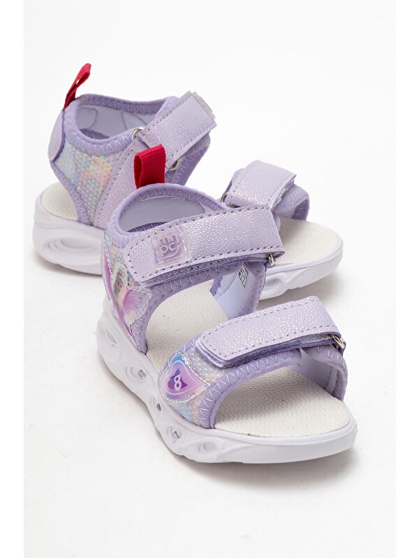 Kız Çocuk Lila Işıklı Anatomik Hafif Günlük Sandalet - Görsel 2
