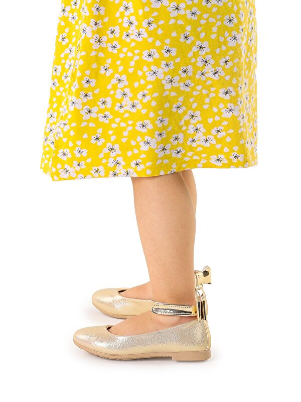 Cırtlı Kız Çocuk Fiyonklu Babet Ayakkabı Ege 205 Vakko Bilekten Bağlamalı - Görsel 5