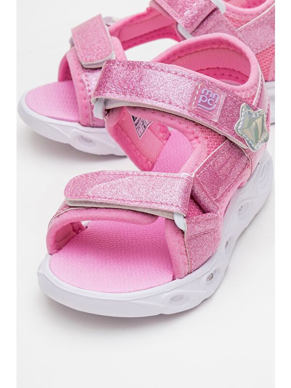 Kız Çocuk Pembe Işıklı Anatomik Hafif Günlük Sandalet - Görsel 3