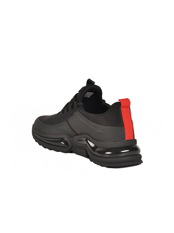 Siyah Kırmızı Bağcıklı Hafif Esnek Erkek Spor Ayakkabı Than 836 M - Görsel 5