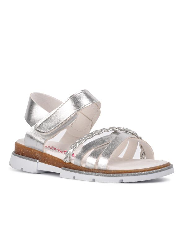001 Gümüş Çocuk Sandalet - Görsel 4