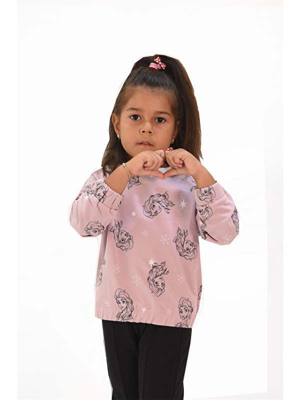 Luess Kız Çocuk Baskılı Oversize Sweatshirt